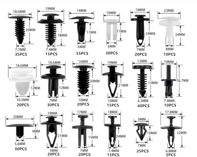 415PCS Car Body Trim Clips