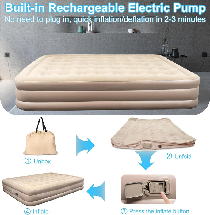 Automatic Inflatable Air Mattress with Built-In Pump