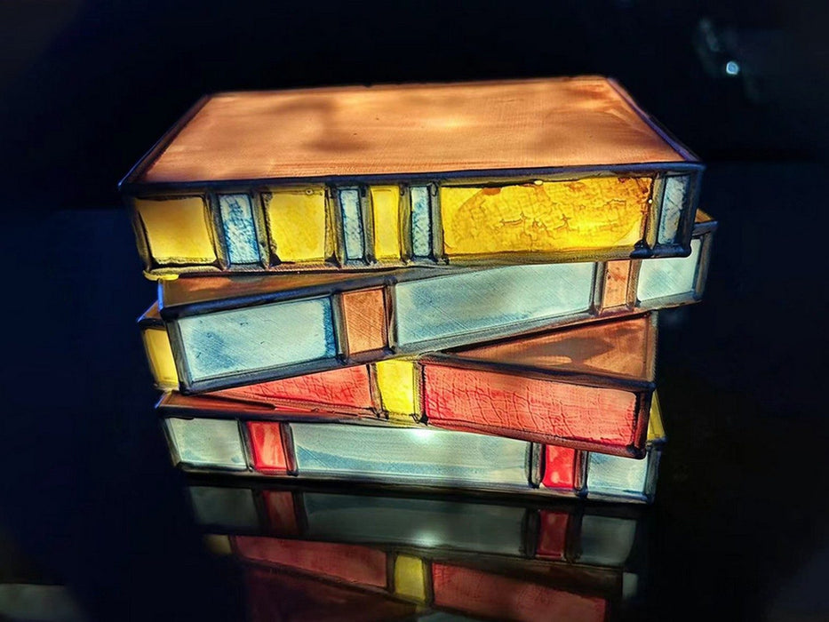 Stained Resin Stacked Books Lamp