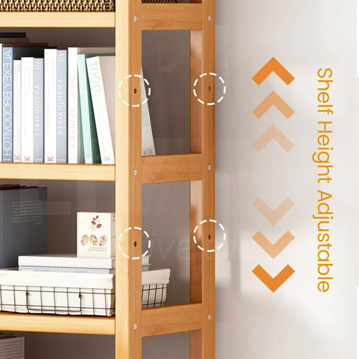 Bamboo Bookshelf Storage Rack