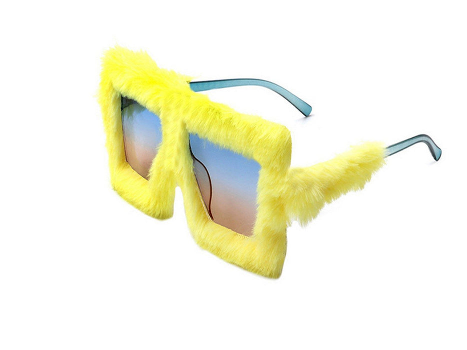 Y2K Plush Fuzzy Glasses