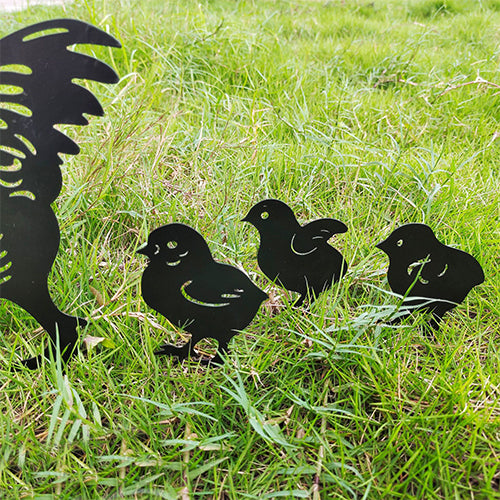 Chicken Garden Yard Art Set