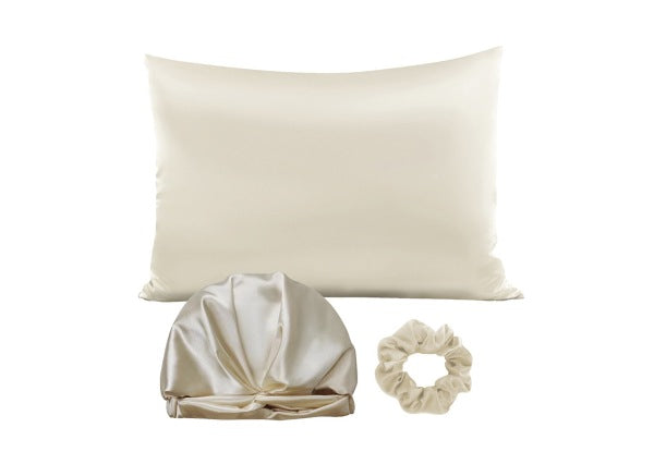 3-Piece Sleeping Bonnet Hair Scrunchy Satin Set