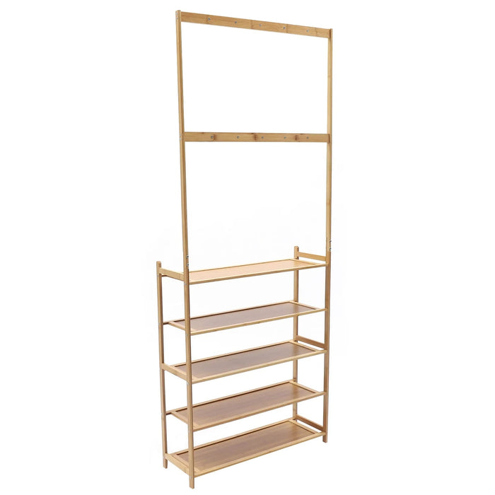 Bamboo 2 in 1 Coat & Shoe Rack