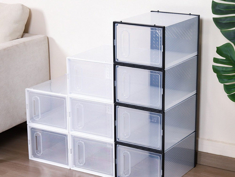 Stackable Shoe Boxes with Magnetic Door