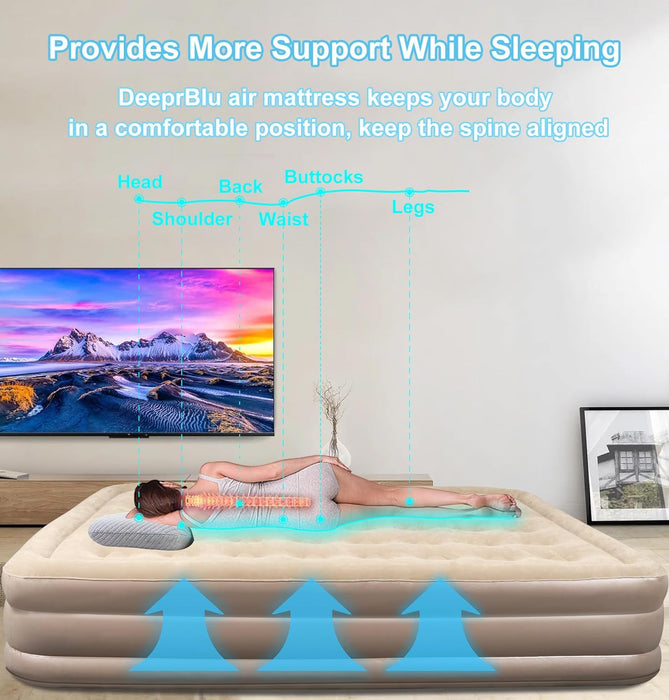 Automatic Inflatable Air Mattress with Built-In Pump