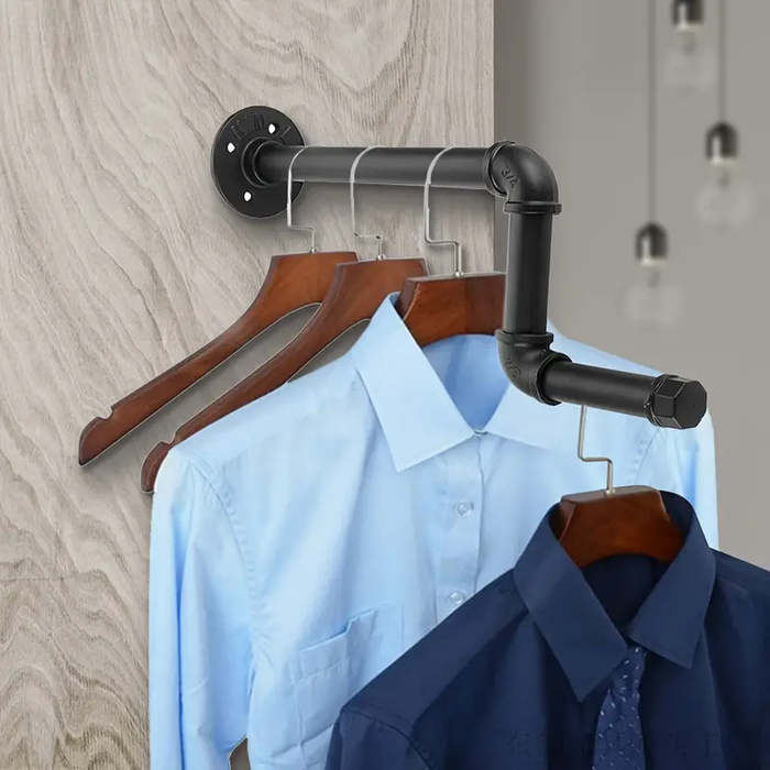 Wall Mounted Industrial Pipe Clothes Rack