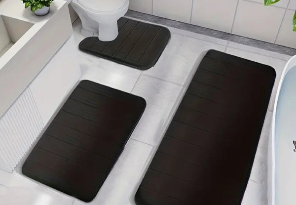 3-Piece Bathroom Mat Toilet Rugs