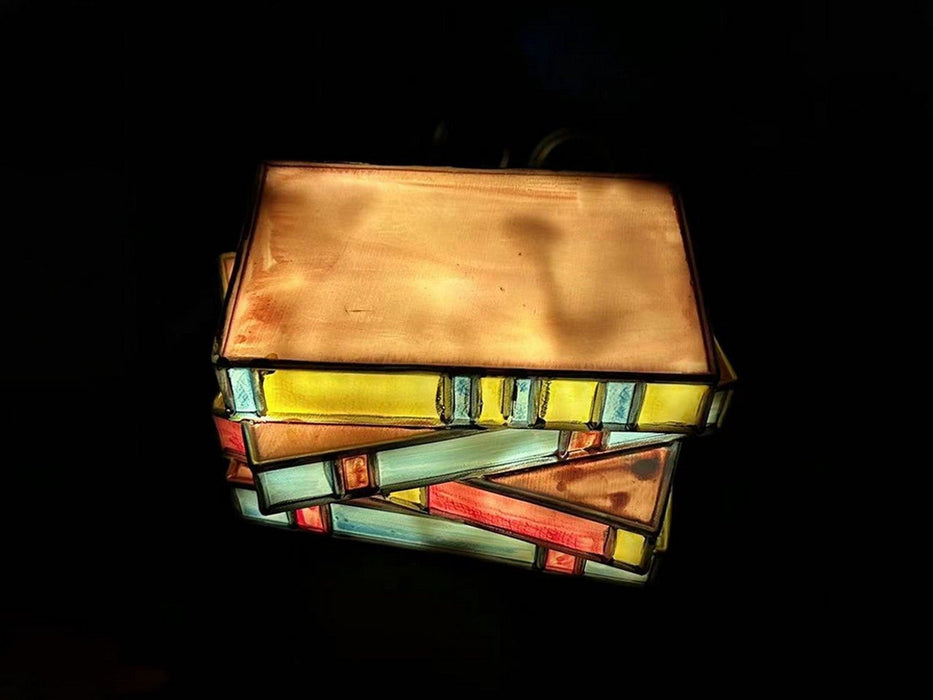 Stained Resin Stacked Books Lamp