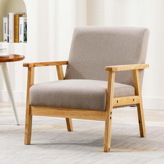 Chic Wood Frame Accent Chair