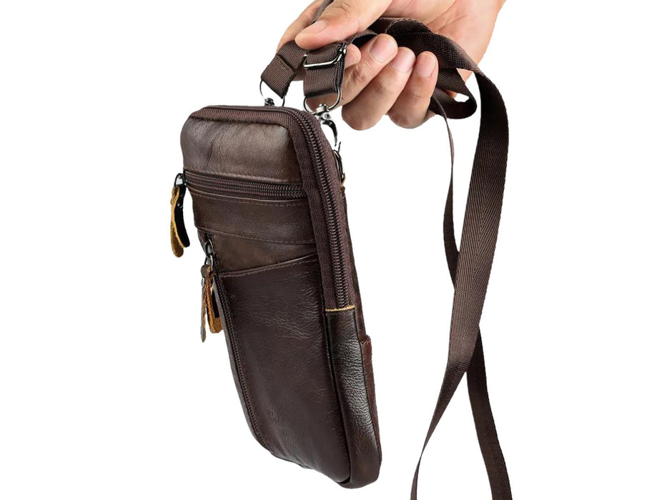 Leather Crossbody Pouch Bag