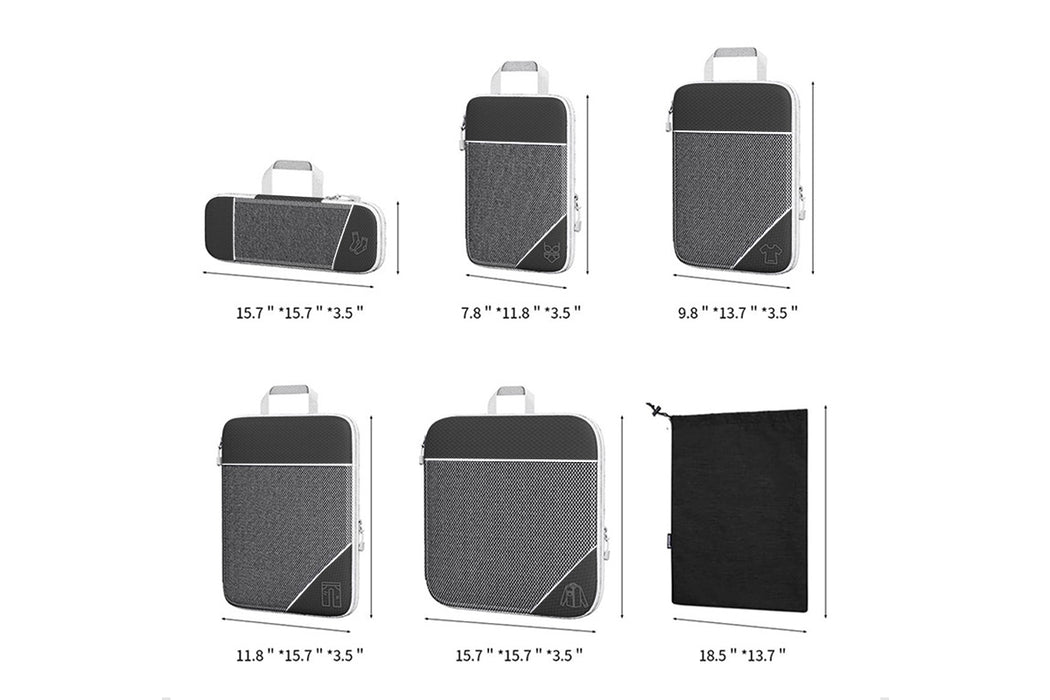 Travel Compression Packing Cubes - Set of 6