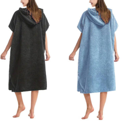 Quick Dry Hooded Towel Bathrobe for Adults