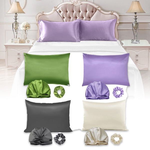 3-Piece Sleeping Bonnet Hair Scrunchy Satin Set