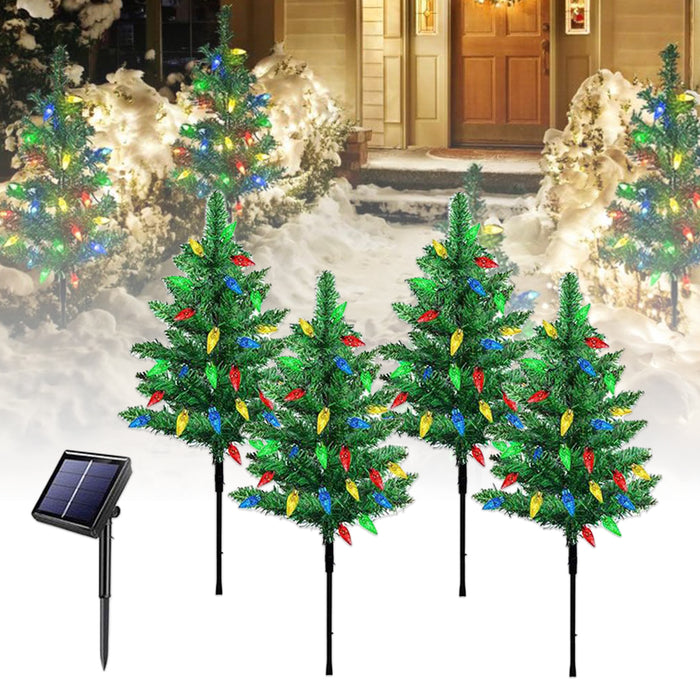 4-in-1 Solar Christmas Tree Garden Stake Light