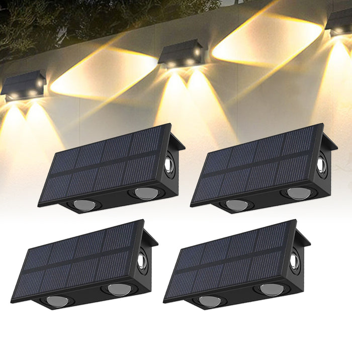 4 Pcs Solar Powered Door & Fence Garden Lamps