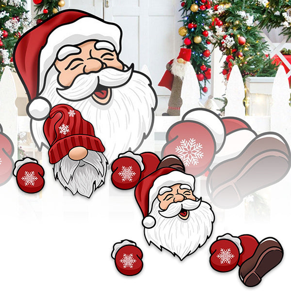 Outdoor Santa Claus Christmas Fence Decoration