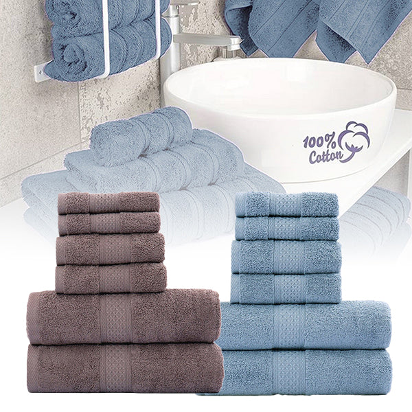 Pure Cotton Absorbent Bath Towels - 6 Pcs Set