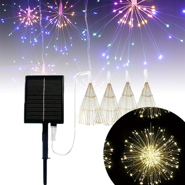 4-in-1 Solar Powered Xmas Firework Garden String Light