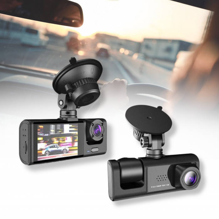 3-Camera Dash Cam with 32GB Card