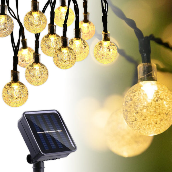 Outdoor LED Solar Globe String Lights