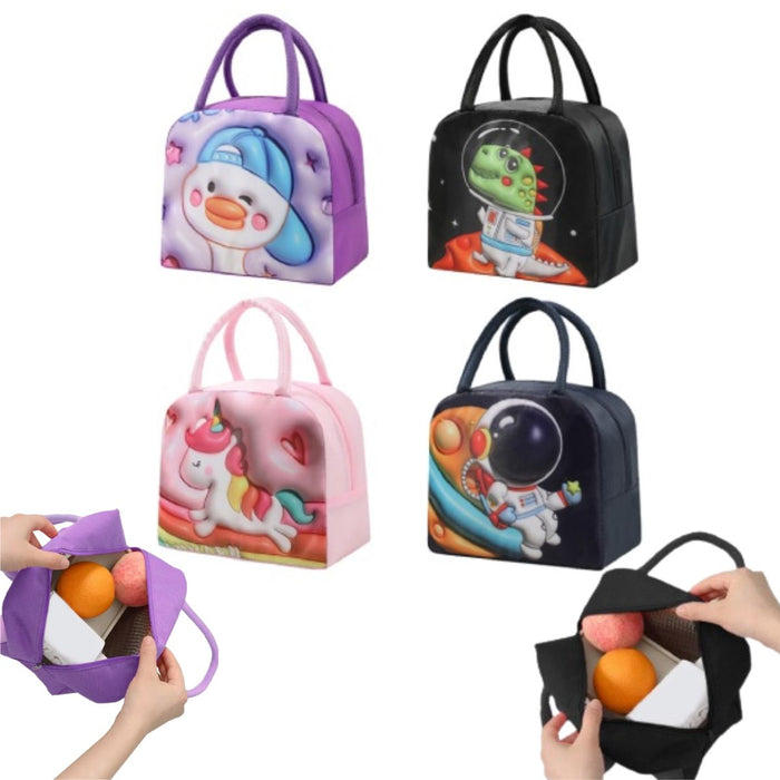 Kids Cute 3D Cartoon Insulated Lunch Bag