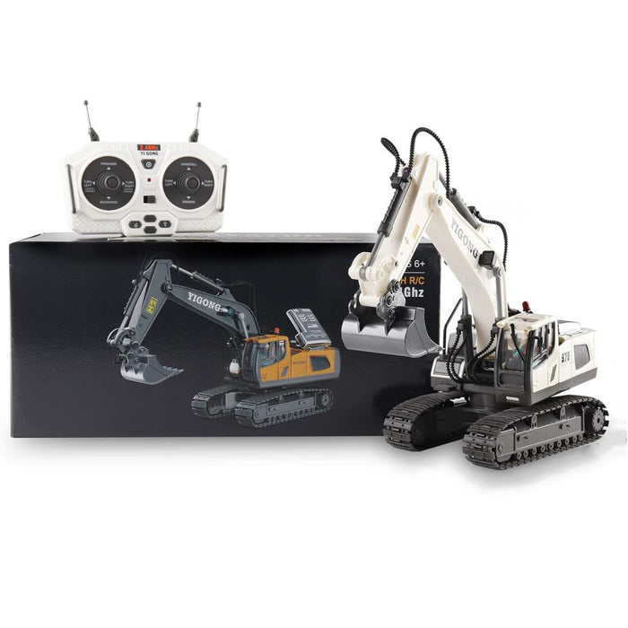 11 Channel Remote Control Excavator Toy - White