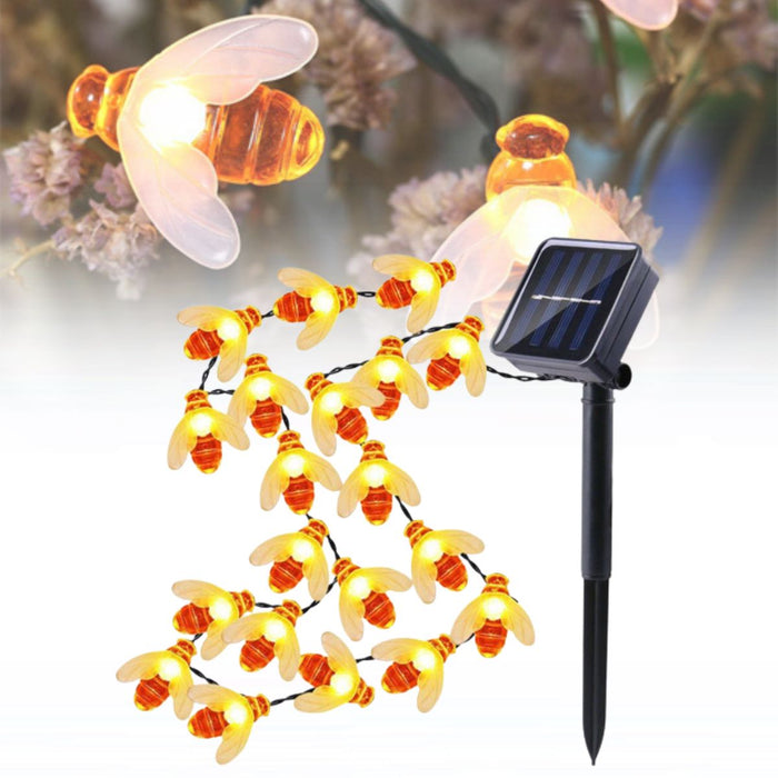 Solar Bee Fairy String Lights 20 Led