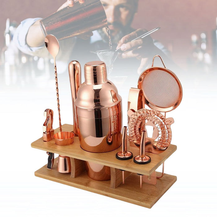 11 Pcs Premium 550ml Cocktail Shaker Bartender Set Rose Gold