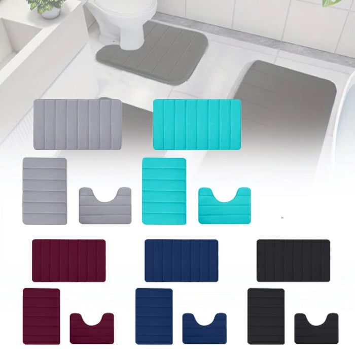 3-Piece Bathroom Mat Toilet Rugs