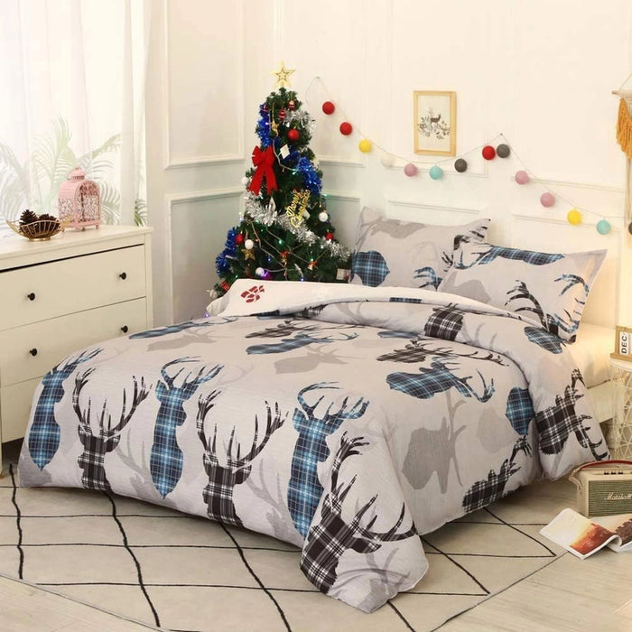 Christmas Pattern Quilt Duvet Cover Set