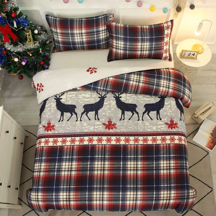 Christmas Pattern Quilt Duvet Cover Set