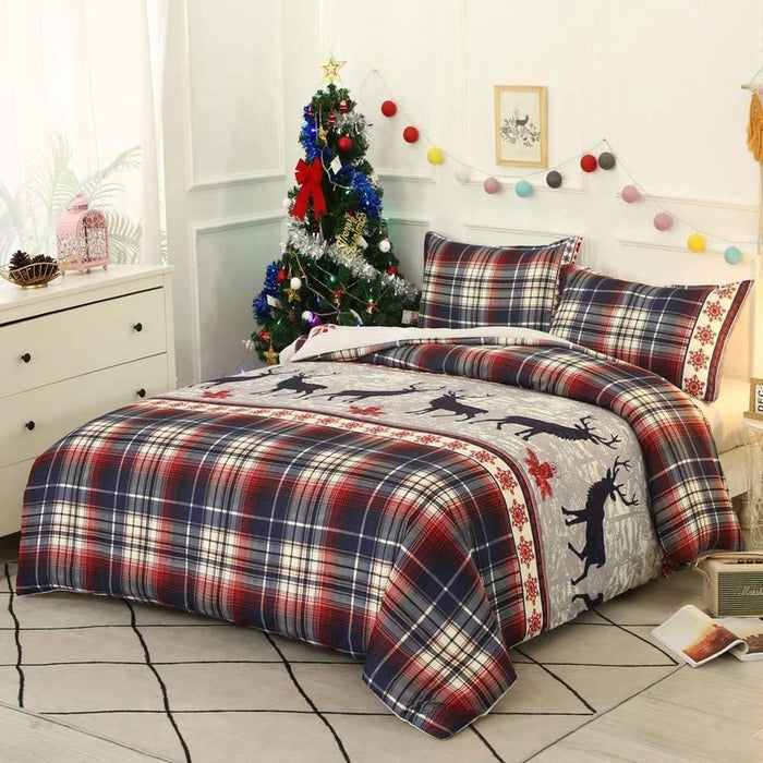 Christmas Pattern Quilt Duvet Cover Set