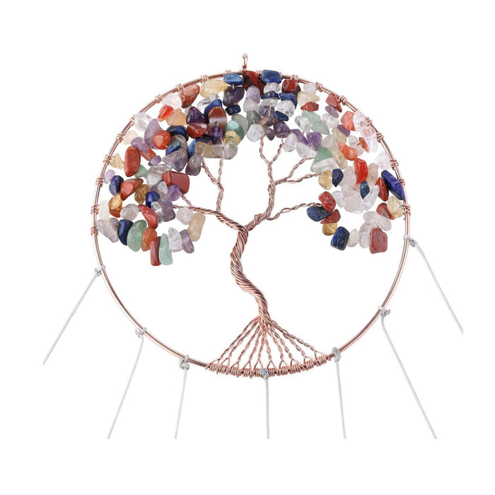 Tree of Life 7 Chakra Healing Stone Handmade Wind Chime