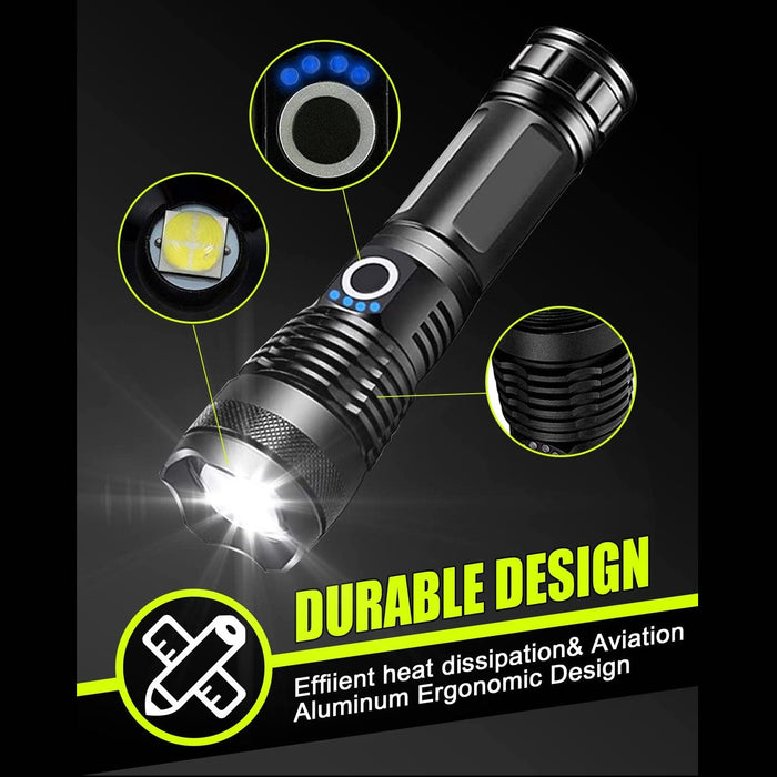 Super Bright LED Rechargeable Flashlight - 5000 Lumens