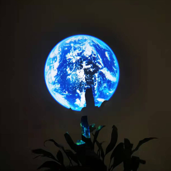 Moon and Earth Aluminum Projection Lamp-USB Plugged-in