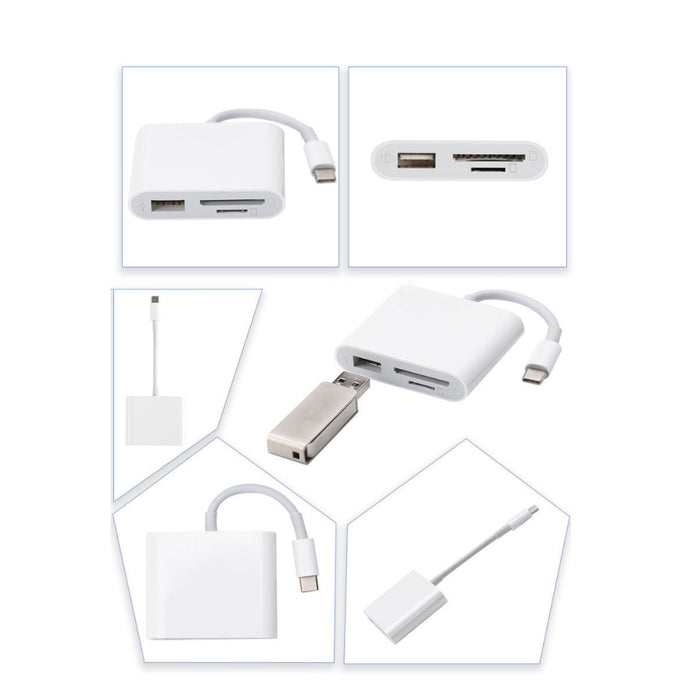 3-in-1 Type C Multi-Function Card Reader and Adapter