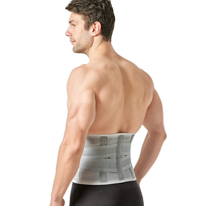 Adjustable Breathable Lumbar Back Brace Gray Xxl