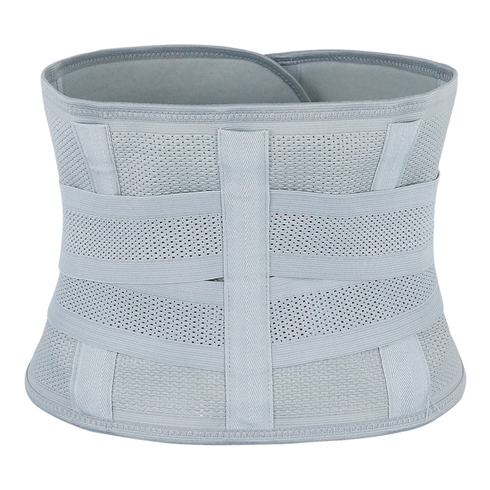 Adjustable Breathable Lumbar Back Brace Gray M