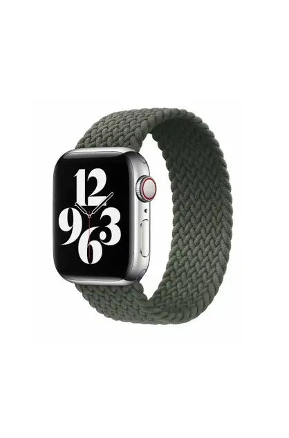 Green Nylon Solo Loop Band for Apple Watch 42/44/45mm - Stretchable & Easy to Wear