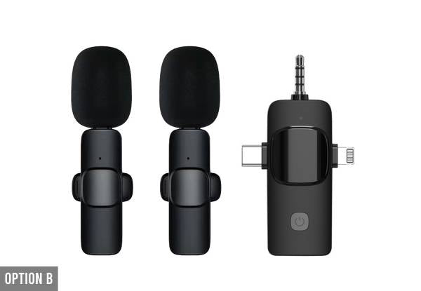 Wireless Lavalier Microphone - 2 Pack