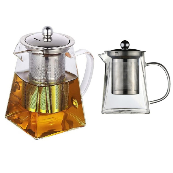 Heat-Resistant Glass Teapot with Removable Strainer