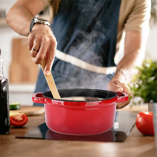 Enamel Coated Cast Iron Pot Red 26cm