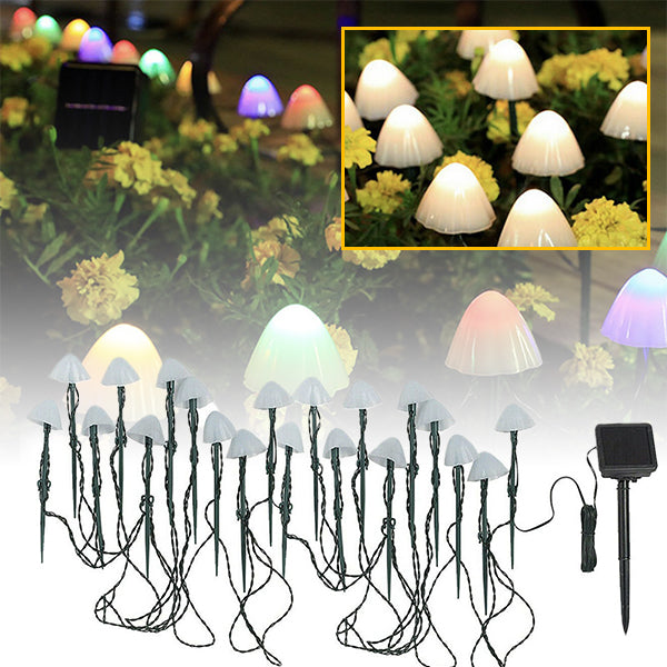 Solar Mushroom String Lights