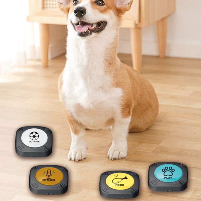 Interactive Recordable Command Pet Buttons-Battery Operated