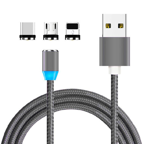 360° Magnetic Phone Charging Cable With 3 Adapters