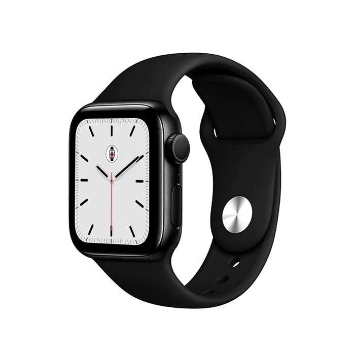 Apple Watch Silicone Sports Band - Black (42/44/45mm) for Series 7/6/SE/5/4/3/2/1