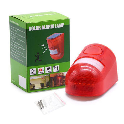 Loud Outdoor Solar Alarm Flashing Light 110 Db