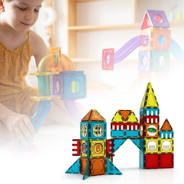 Magnetic Building Blocks Educational Stem Toys - 122 Piece Set