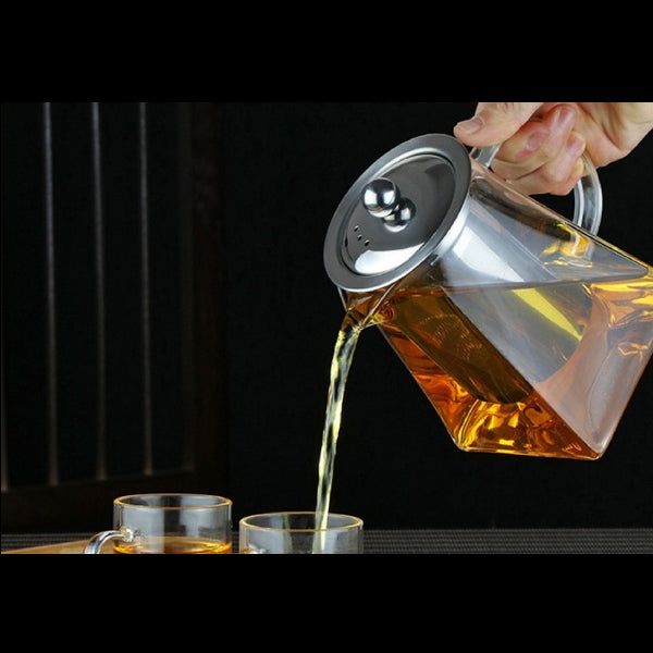 Heat-Resistant Glass Teapot with Removable Strainer